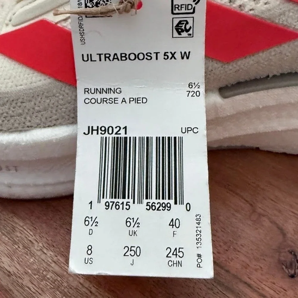 Adidas‎ Ultraboost 5X W Running Shoes Cream Coral White Women US 8